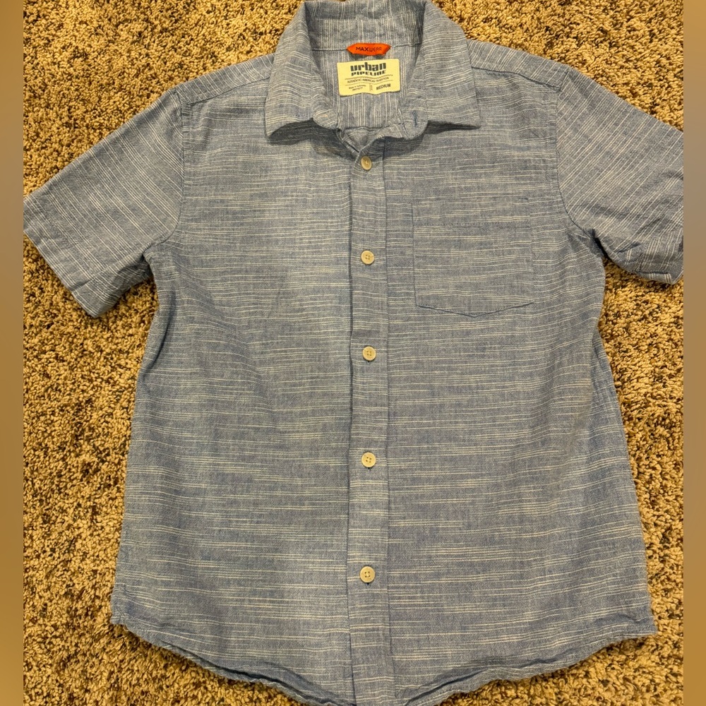 Urban Pipeline Boys size medium button down light blue shirt.